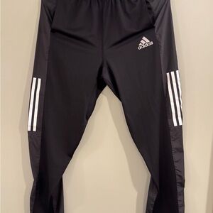 Adidas Men's Black Joggers with White Accents